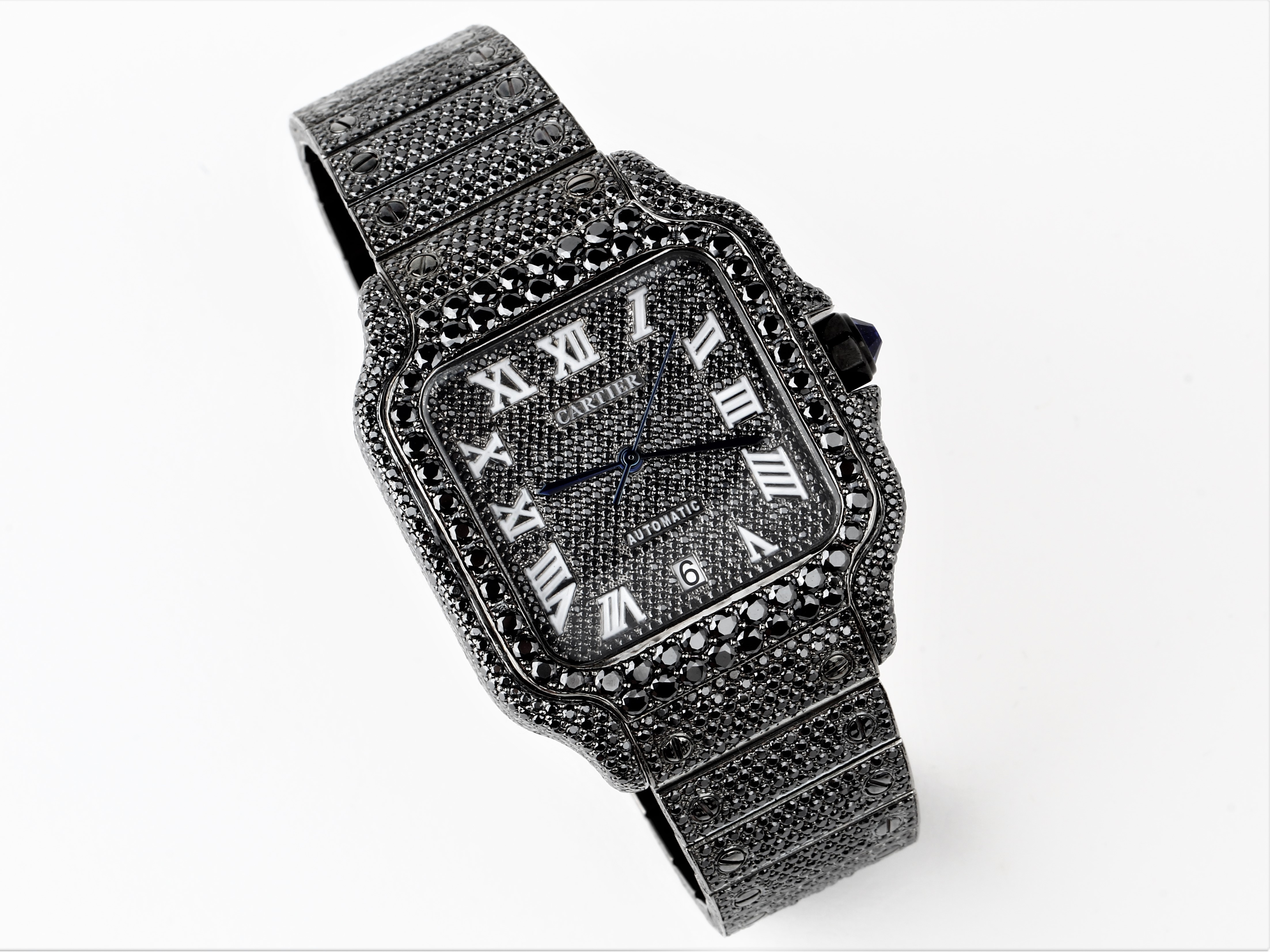 Black diamond cartier online watch